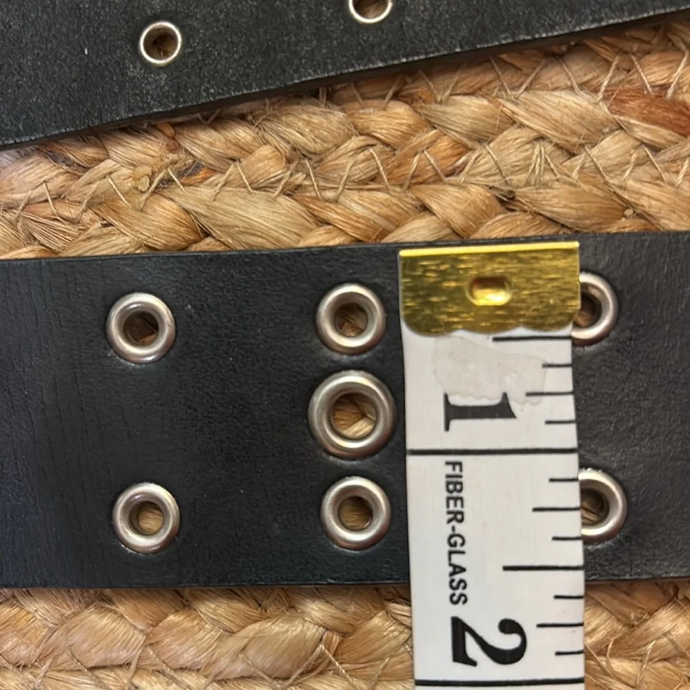 Nine West Y2K Black Triple Grommet Women’s Adjustable Belt - Size XL